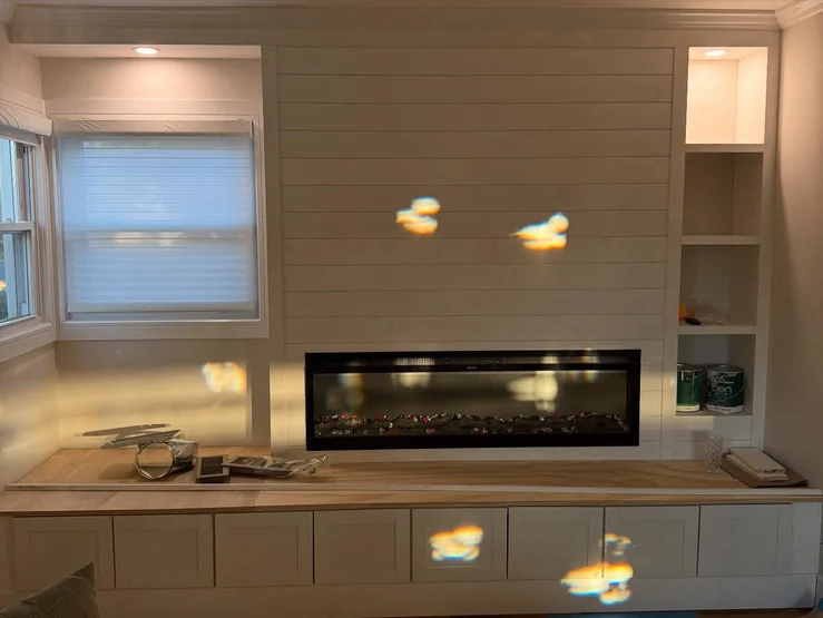 Integrated Heating System with Custom Fireplace Feature