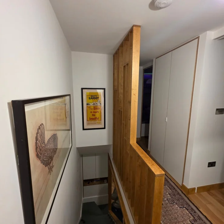 Custom Staircase Installation with Integrated Wood Detailing