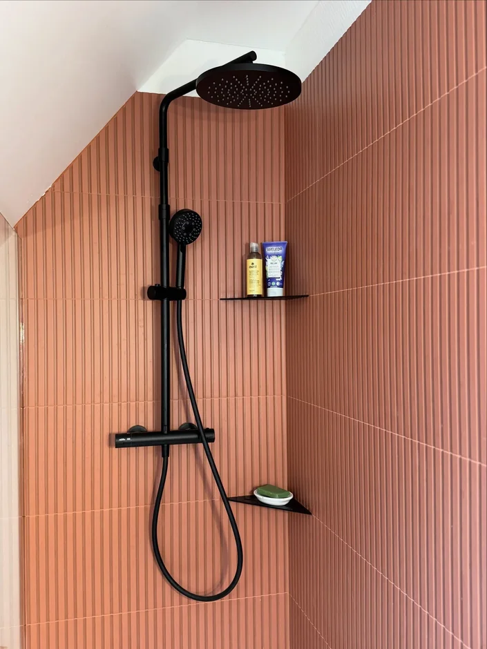 Warm Terracotta Attic Bathroom Renovation