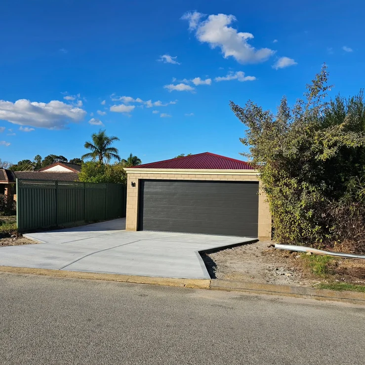 Detached Garage with New Concrete Driveway