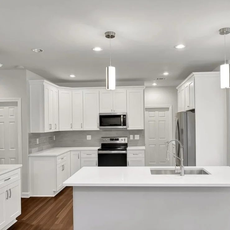 Bright White Kitchen Renovation with Central Island